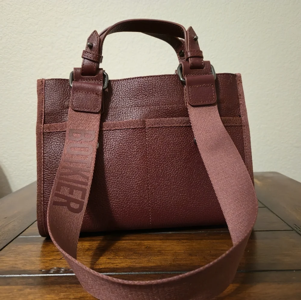 Botkier Bedford Bite Size Structured Leather Handbag Burgundy - Picture 15 of 16